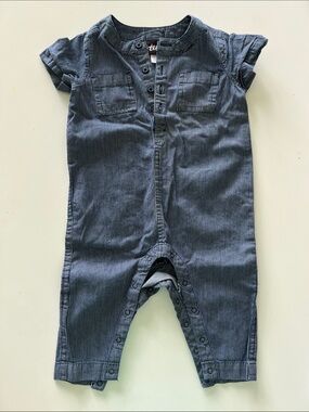 Tea Collection Navy Pinstripe Romper